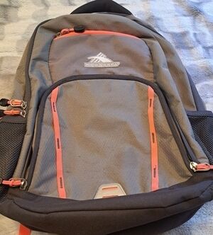 High Sierra Gray & Orange Back Pack  13" x 20"